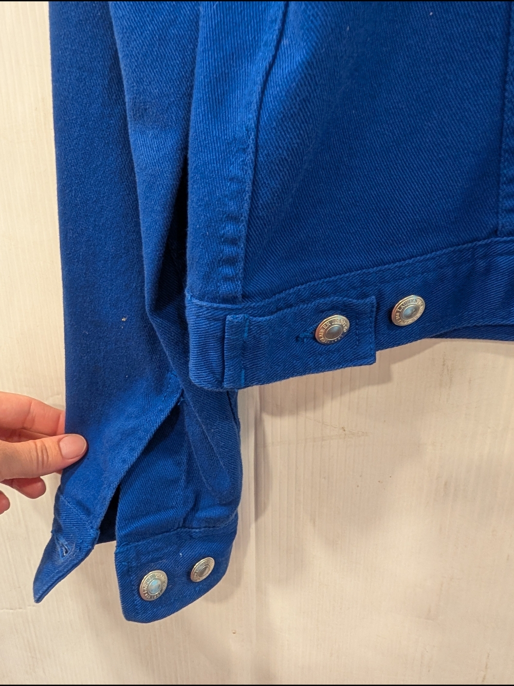 LAUREN RALPH LAUREN Women's Royal Blue Denim Jacket Size Medium - Picture 7 of 9